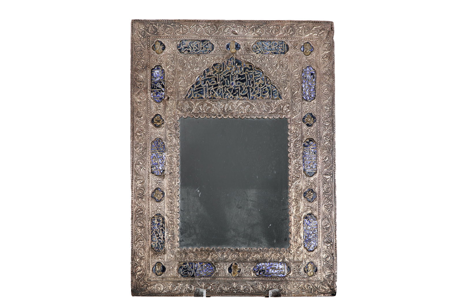 INDO PERSIAN SILVER & ENAMEL MIRROR (1 of 4)