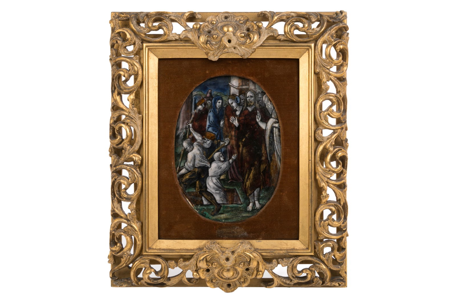 ANTIQUE LIMOGES ENAMEL DEVOTIONAL PLAQUE (1 of 3)