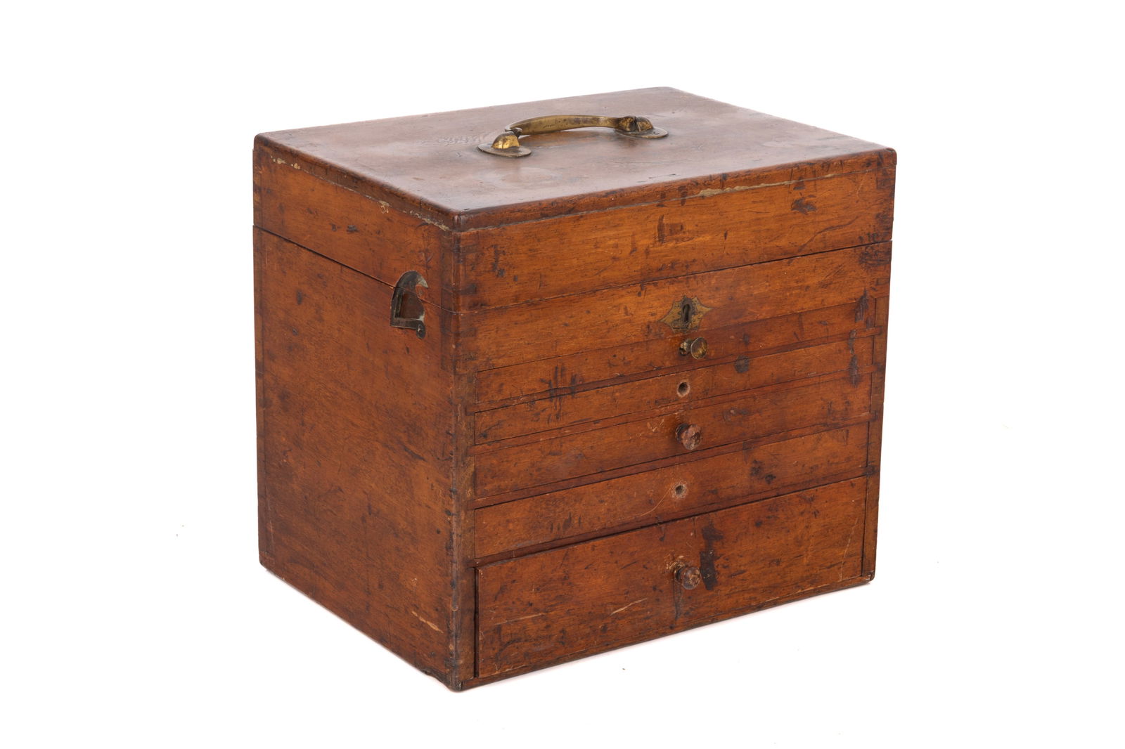 ANTIQUE OAK BOX OF DENTAL TOOLS (1 of 7)