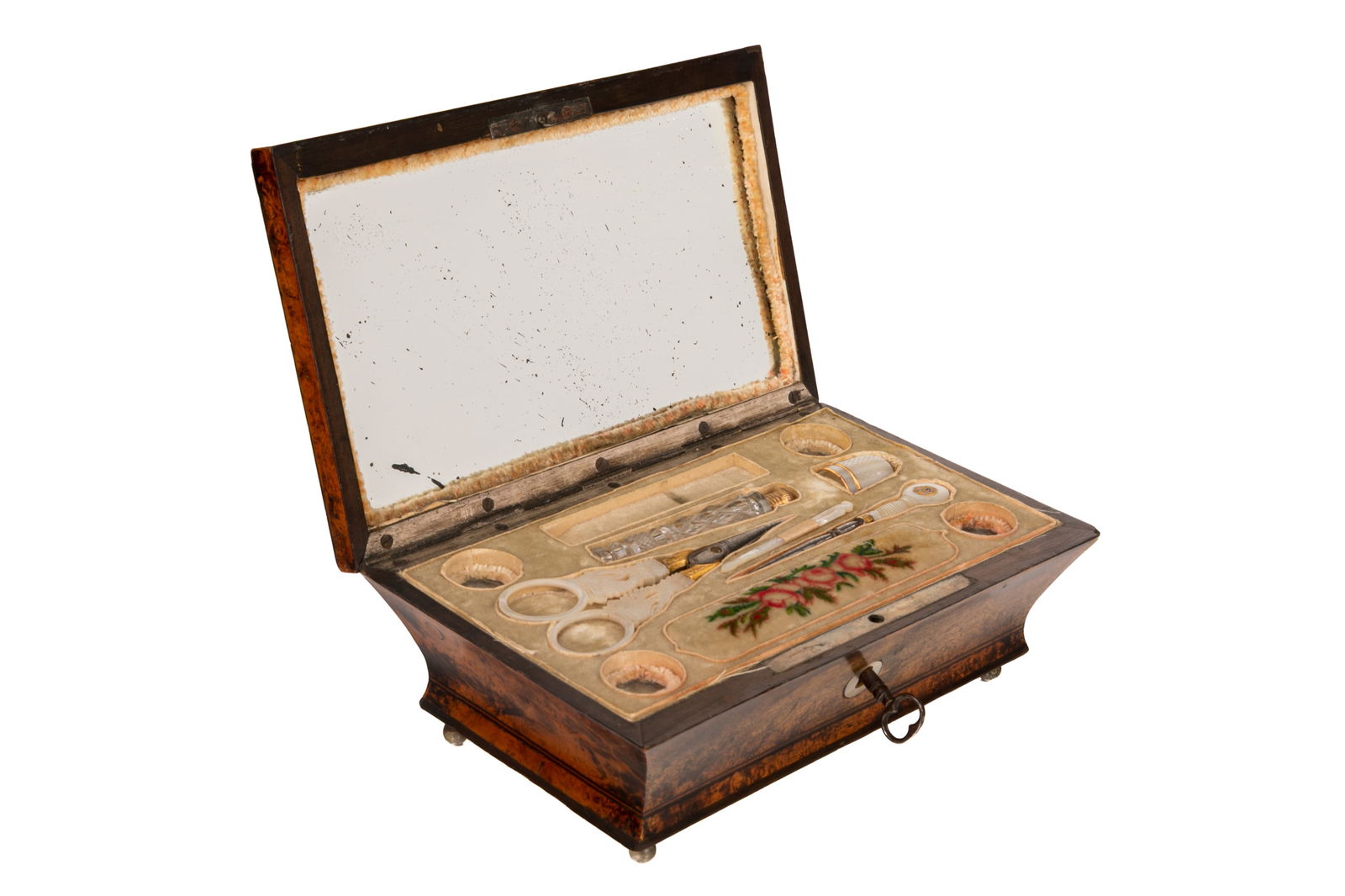GEORGE III WALNUT CASED ETUI SEWING KIT (1 of 5)