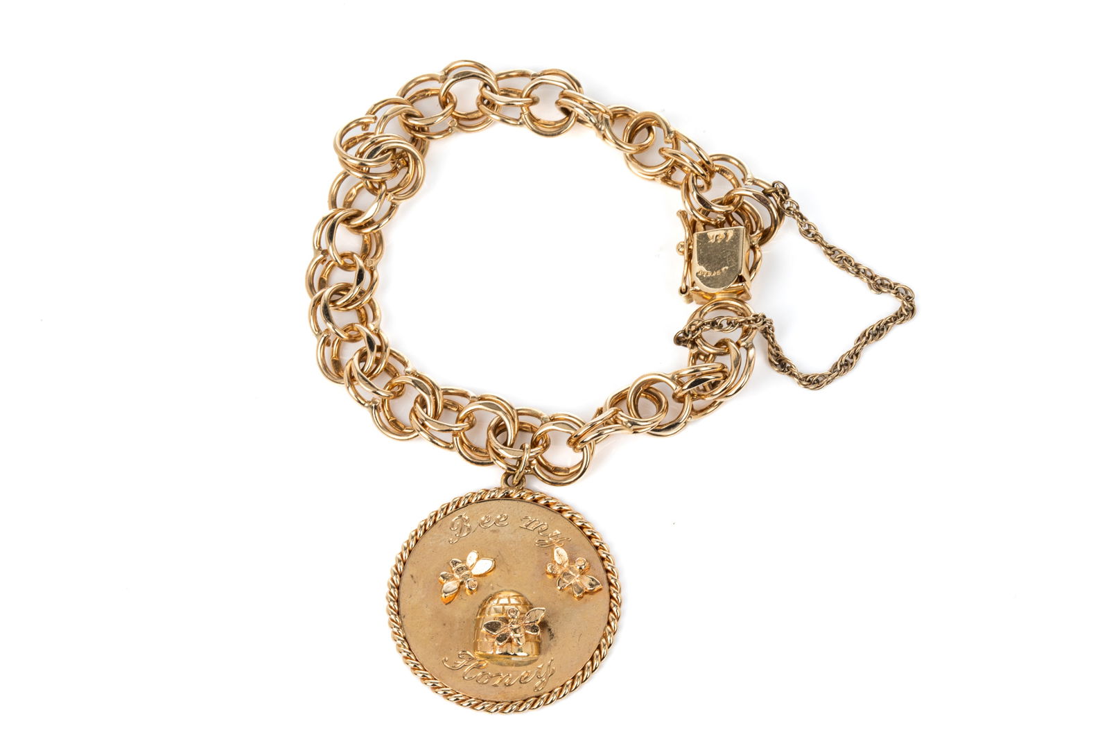 14K YELLOW GOLD CHARM BRACELET 27.9g (1 of 5)