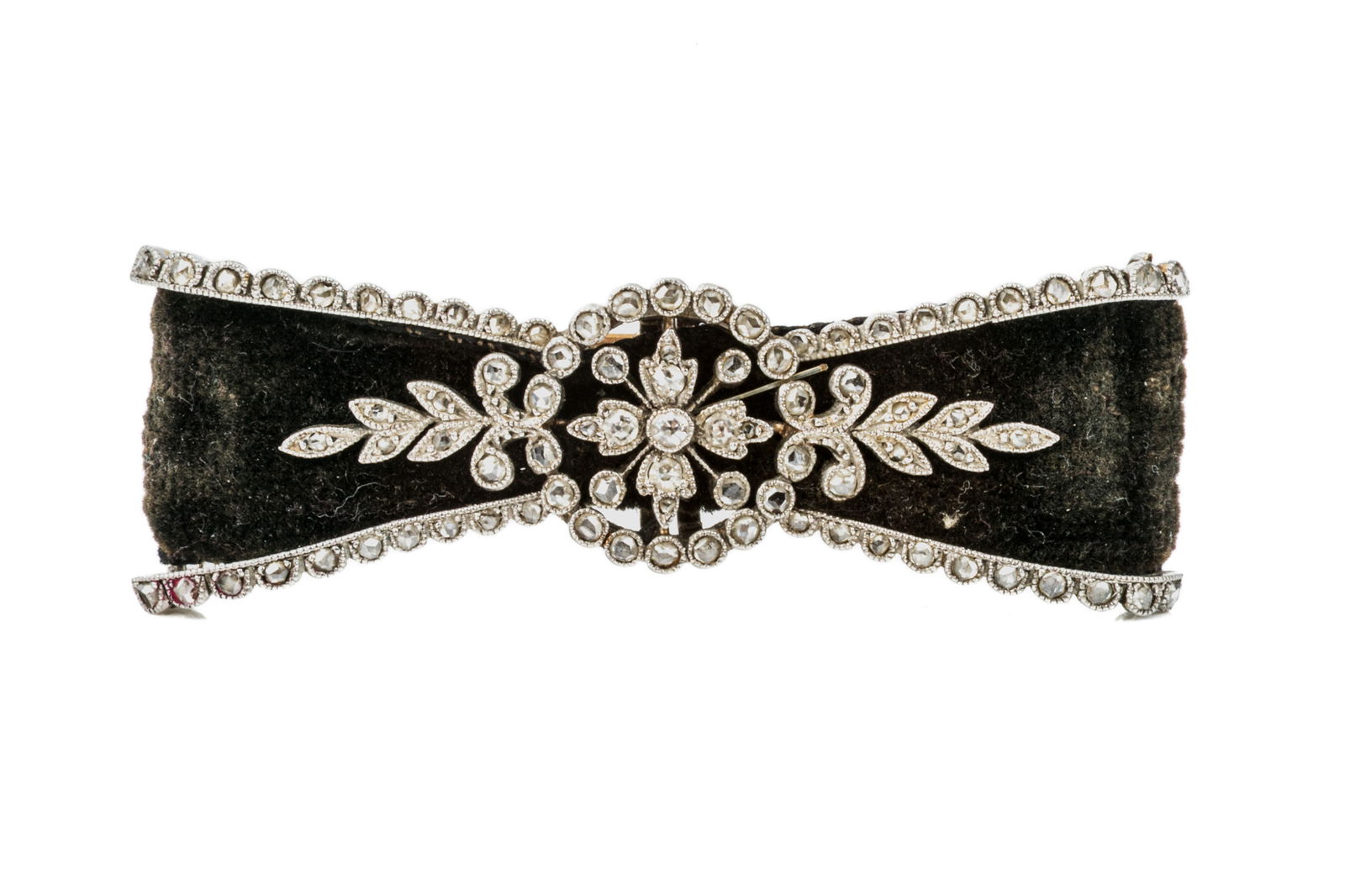 FRENCH EDWARDIAN ERA DIAMOND BOW BROOCH 9.3g (1 of 3)