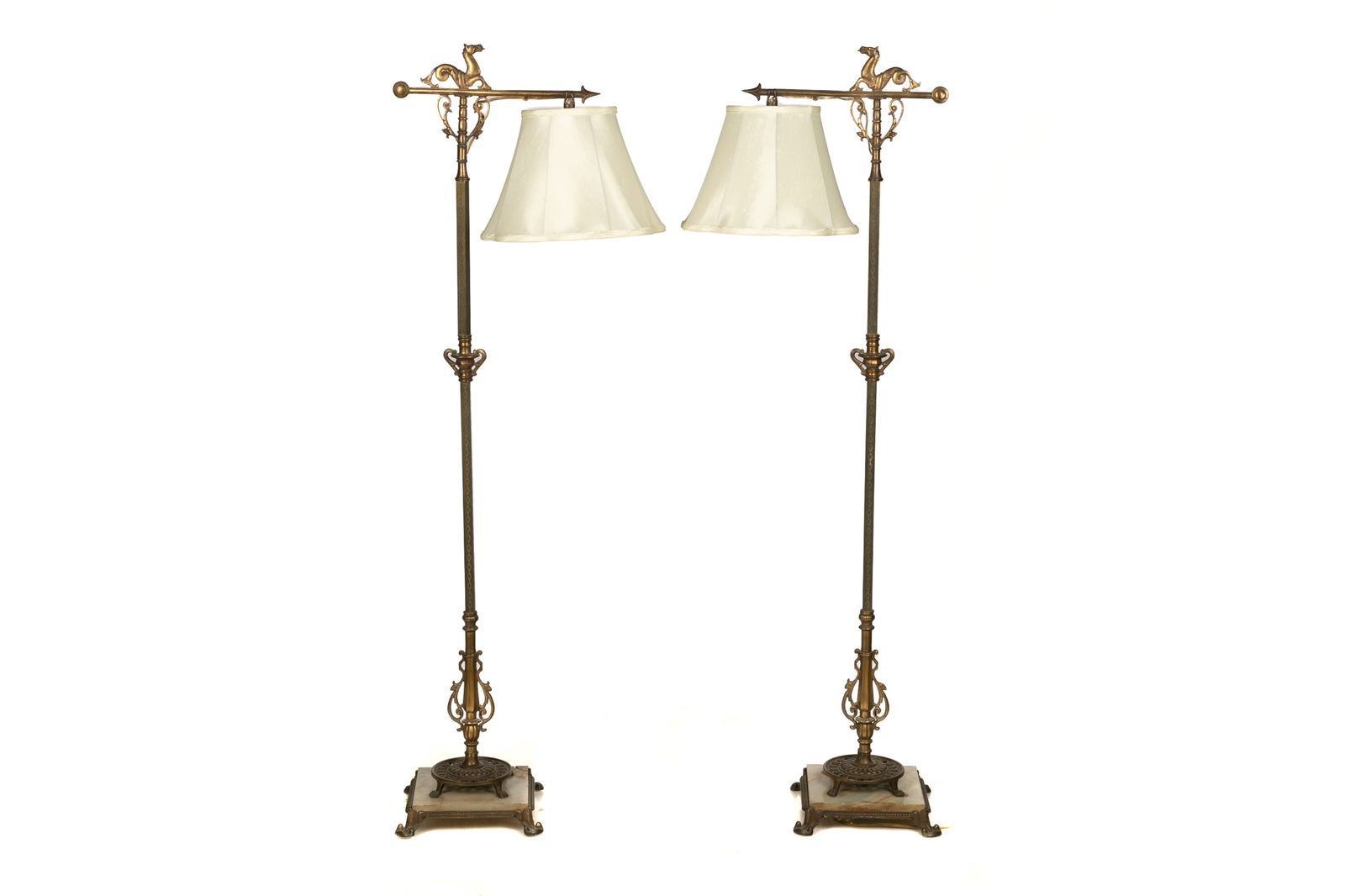 PAIR OF REMBRANDT ARTS & CRAFTS BRIDGE FLOOR LAMPS (1 of 5)
