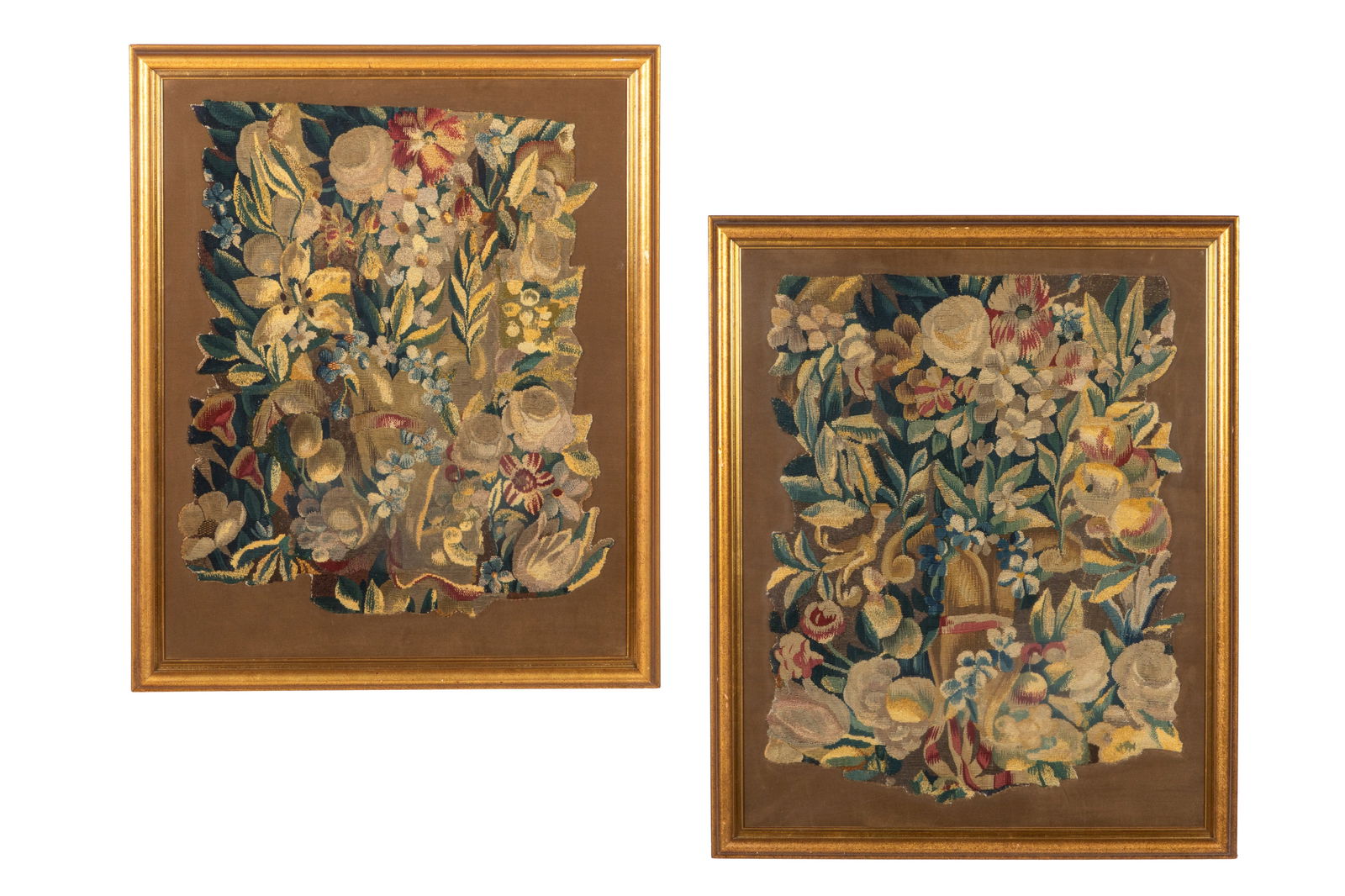 PAIR OF FRAMED TAPESTRY FRAGMENTS (1 of 5)