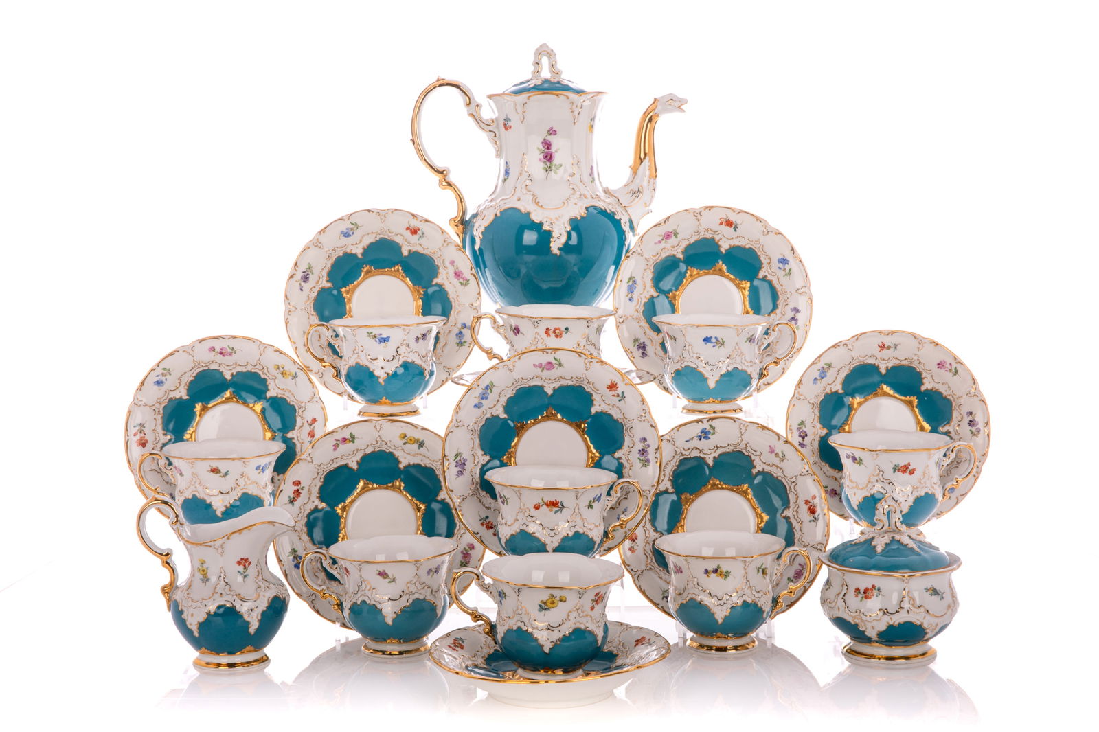 MEISSEN PORCELAIN COFFEE SERVICE (1 of 4)