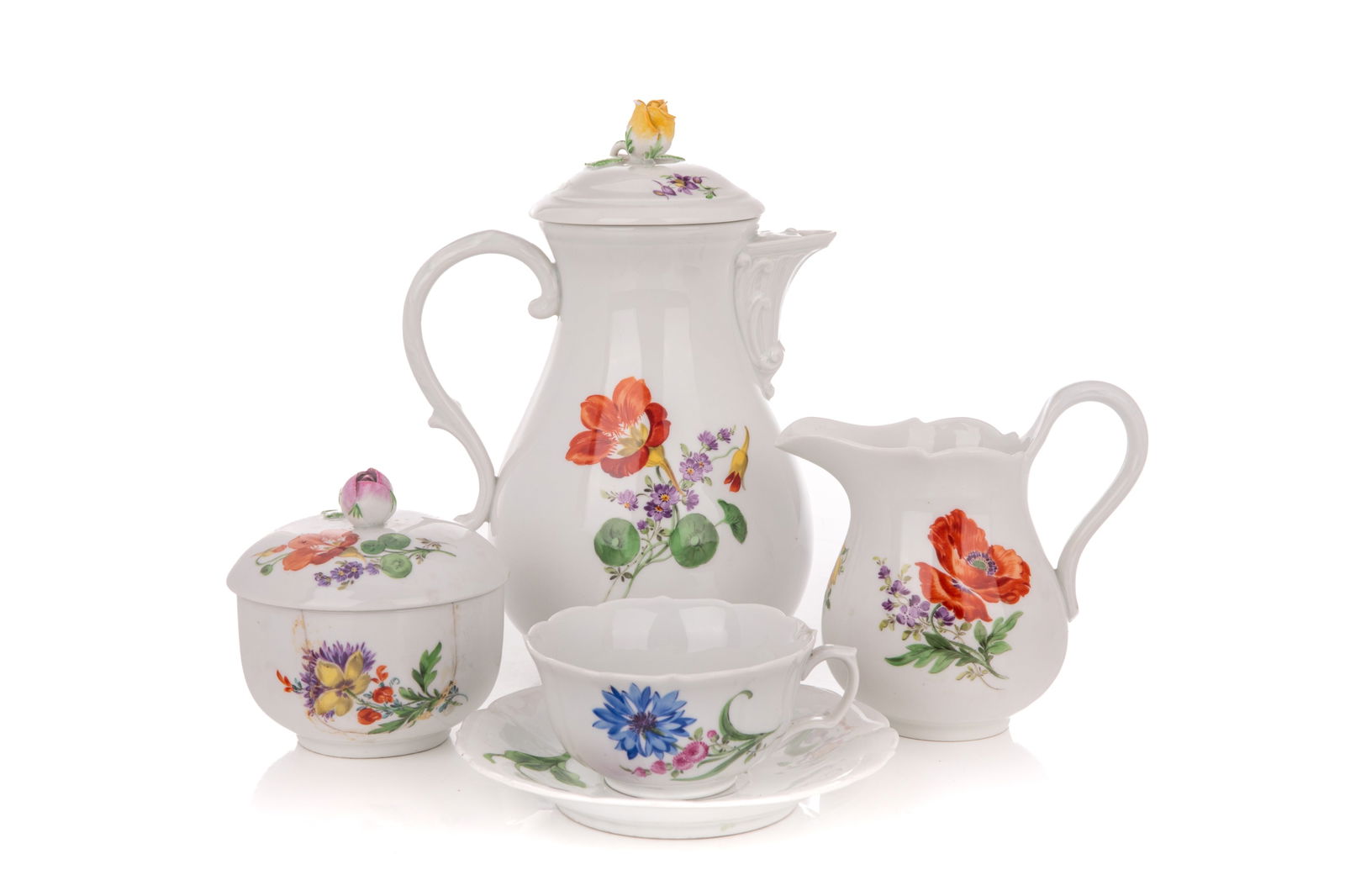 FOUR PIECE MEISSEN COFFEE SET (1 of 3)