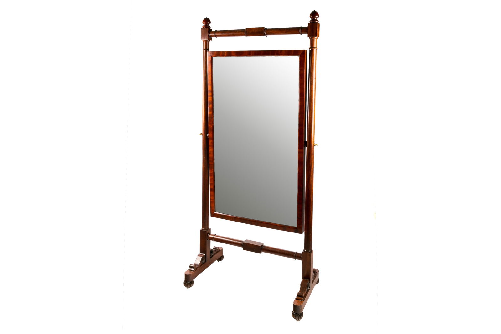ENGLISH REGENCY MAHOGANY FULL LENGTH CHEVAL MIRROR (1 of 3)