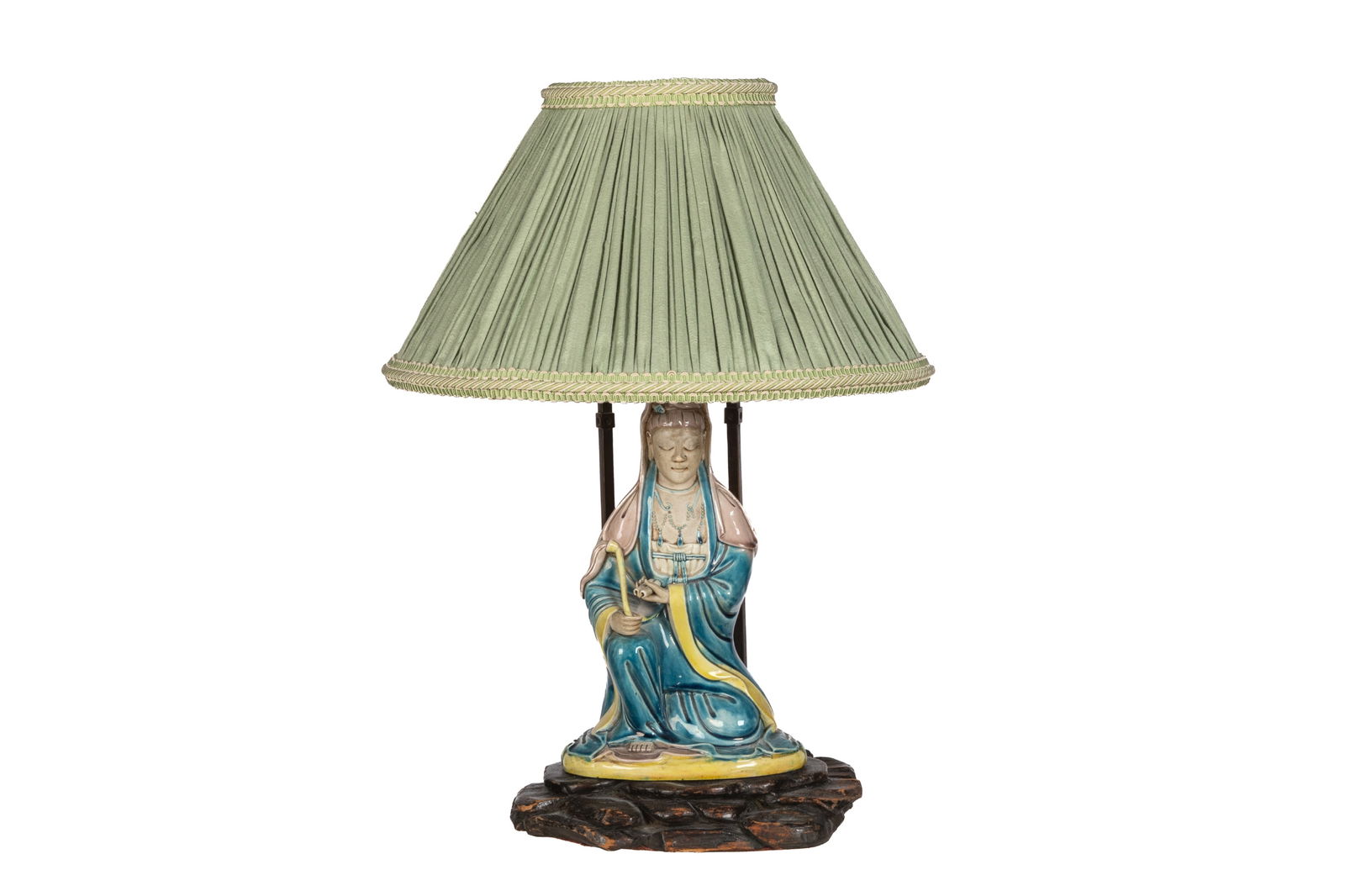 FAHUA STYLE GLAZED PORCELAIN SEATED BUDDHA (1 of 4)