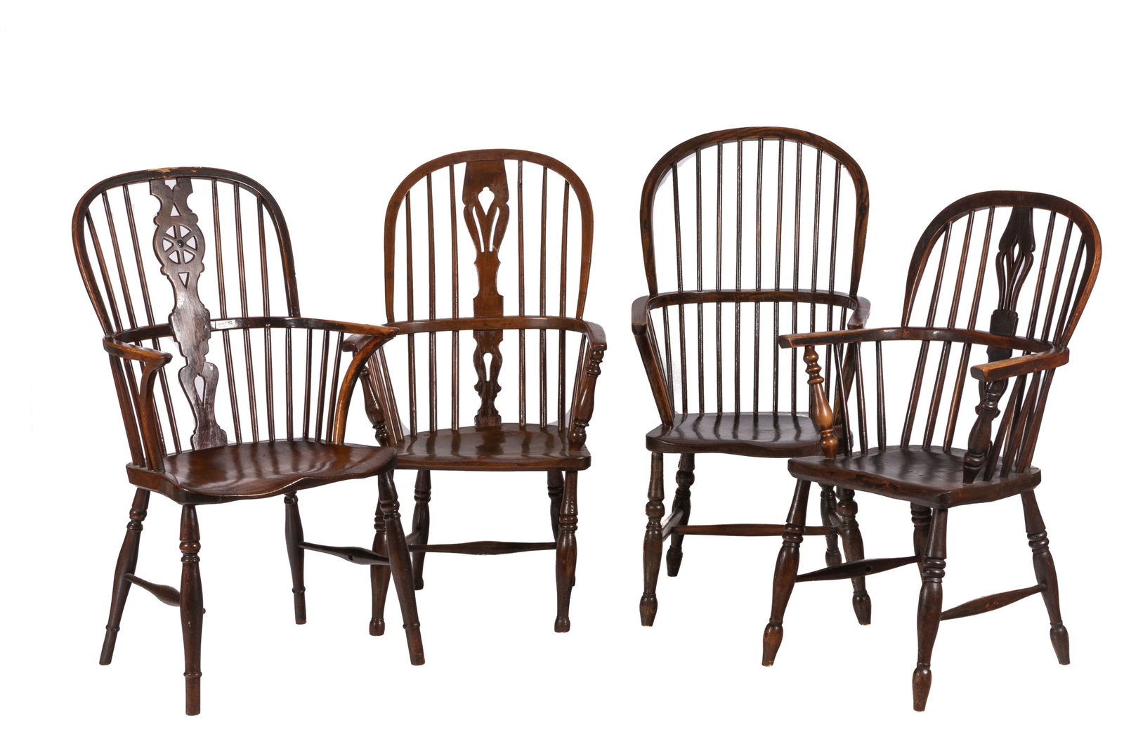 FOUR ASSEMLED WINDSOR ARMCHAIRS (1 of 9)