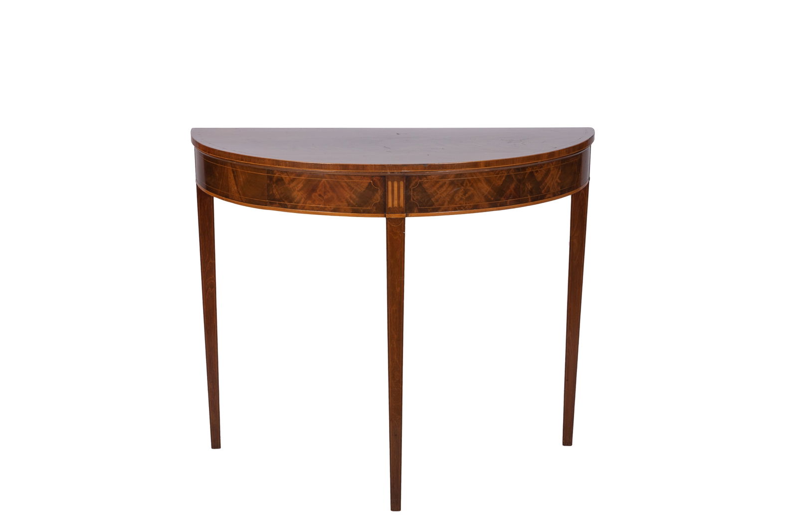 GERGIAN INLAID DEMI-LUME CONSOLE TABLE: H 34" x W 40" X D 20"