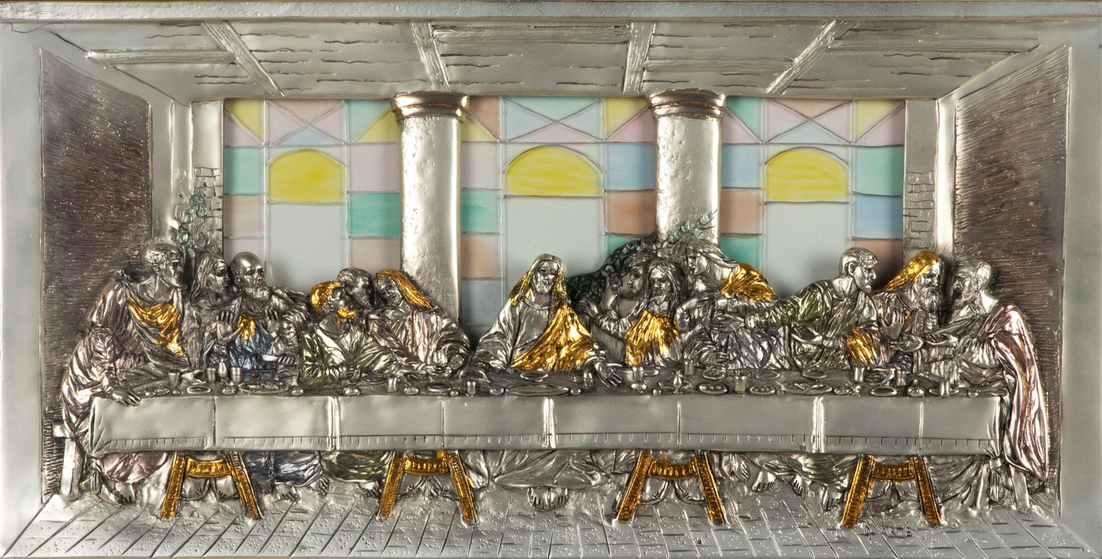 ITALIAN SILVER PANEL OF THE LAST SUPPER (1 of 6)