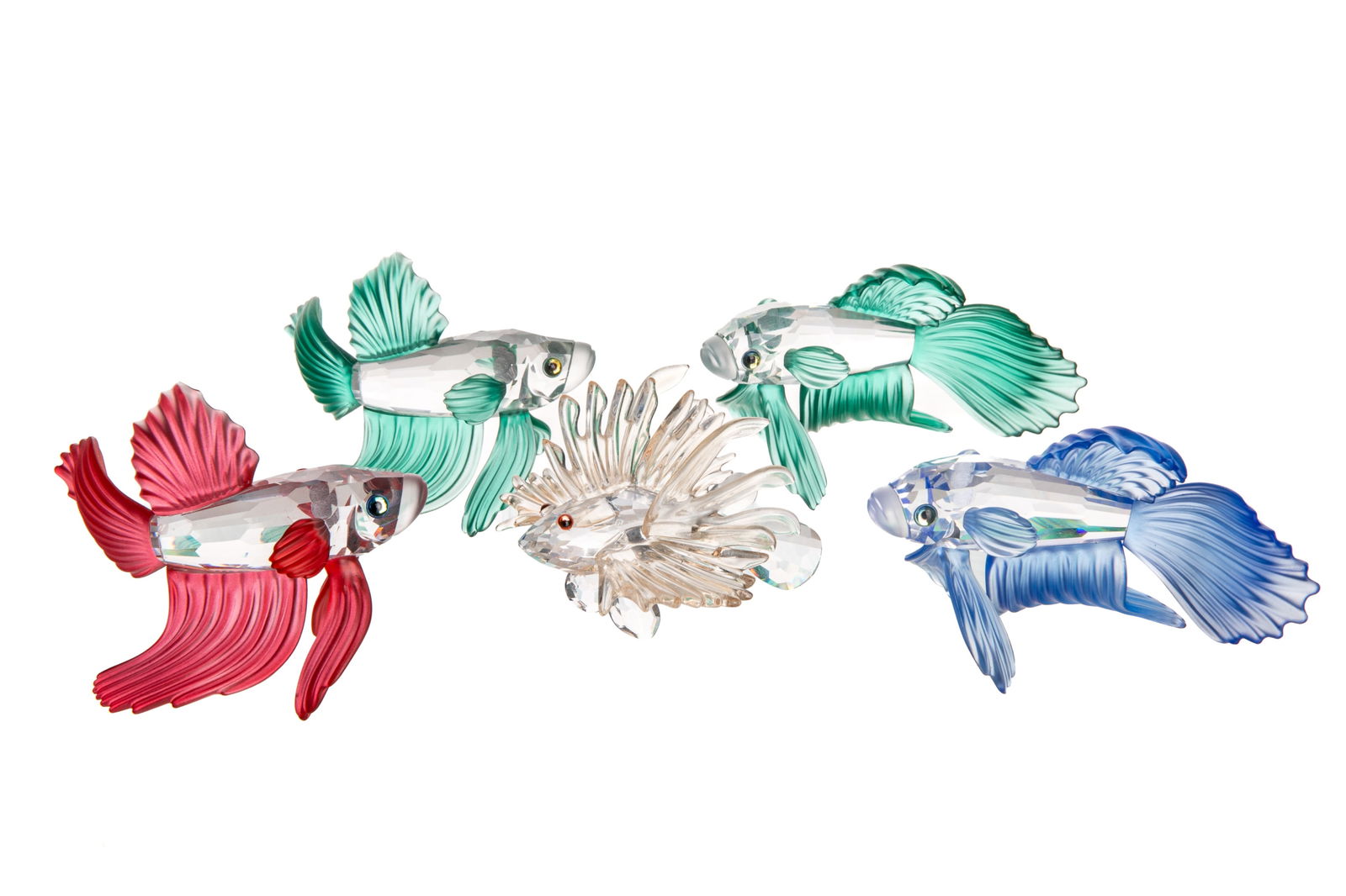 FIVE SWAROVSKI CRYSTAL FISH (1 of 3)