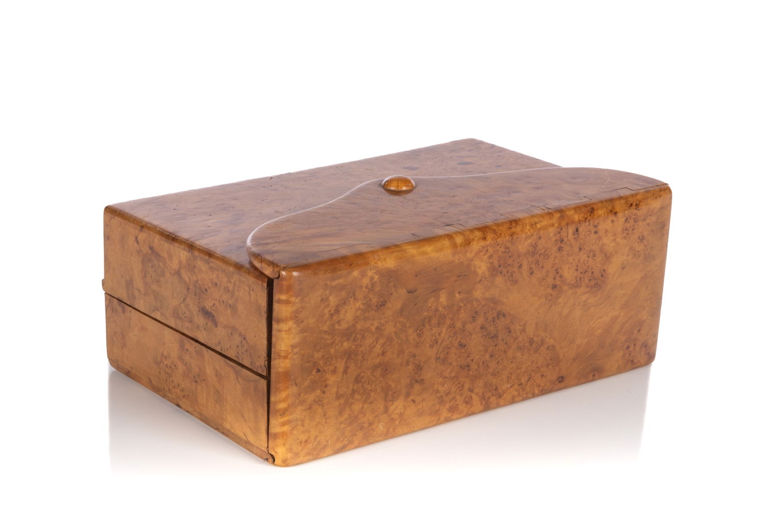 RUSSIAN BURLED WALNUT TROMP L'OEIL JEWELRY BOX (1 of 4)