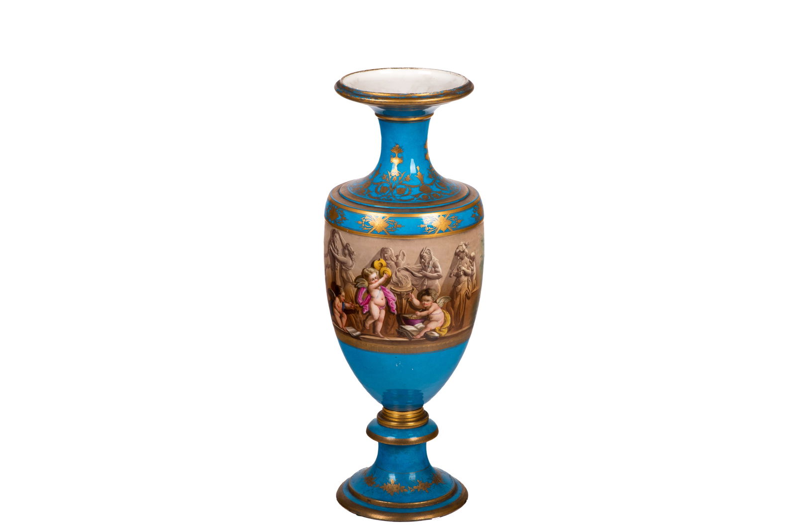 LARGE FRENCH PORCELAIN BALUSTER VASE (1 of 4)