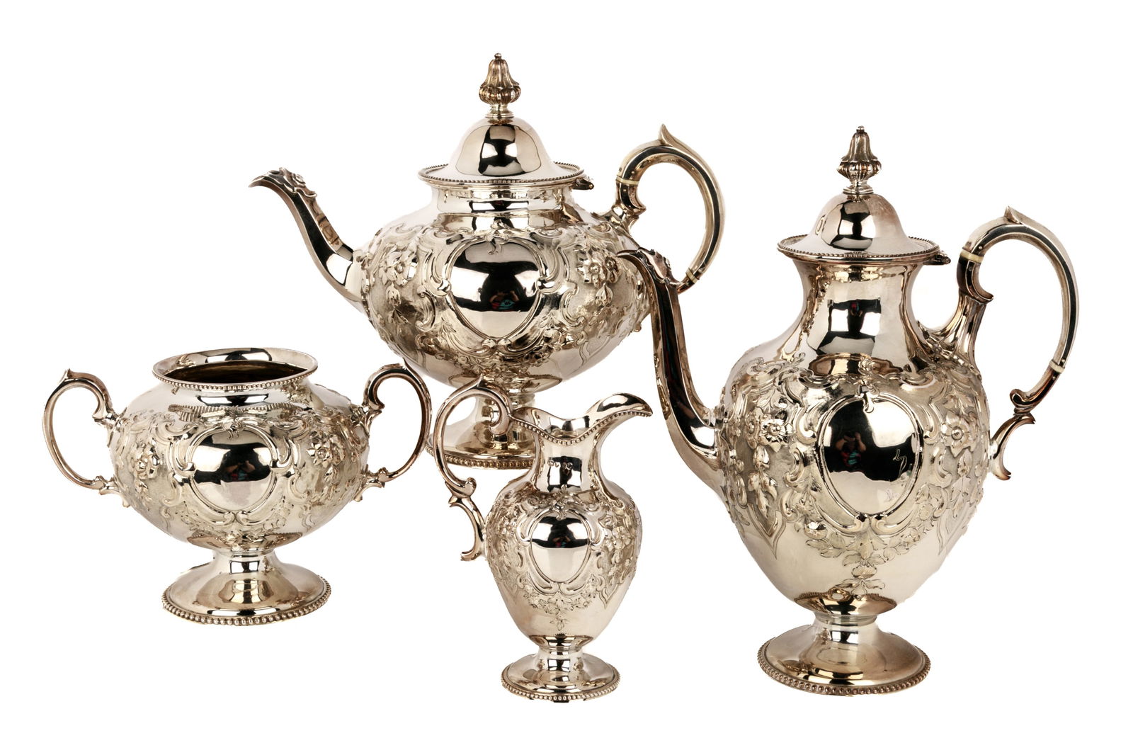 VICTORIAN SILVER TEA & COFFEE SERVICE 2,290g (1 of 3)