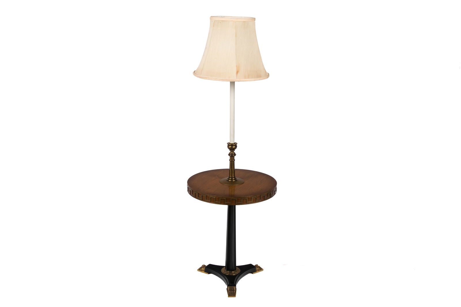 STANDING FLOOR LAMP WITH TABLE: H 41" H Overall 52"