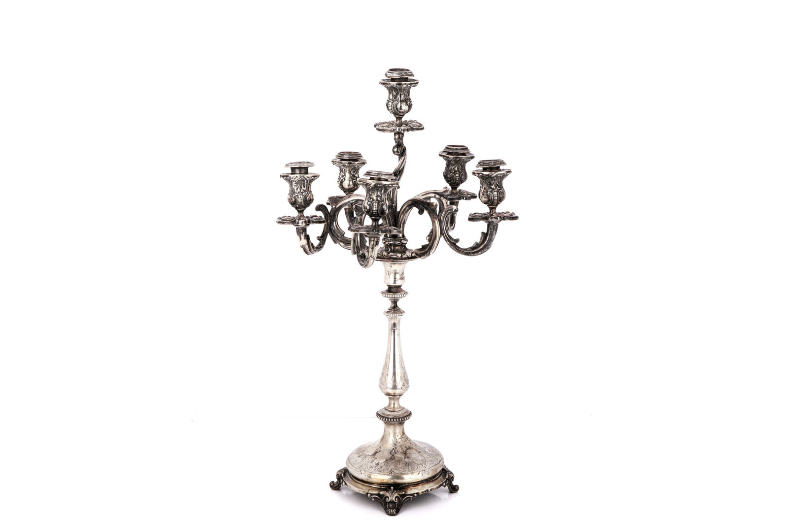 SINGLE CONTINENTAL SILVER CANDELABRA (1 of 4)