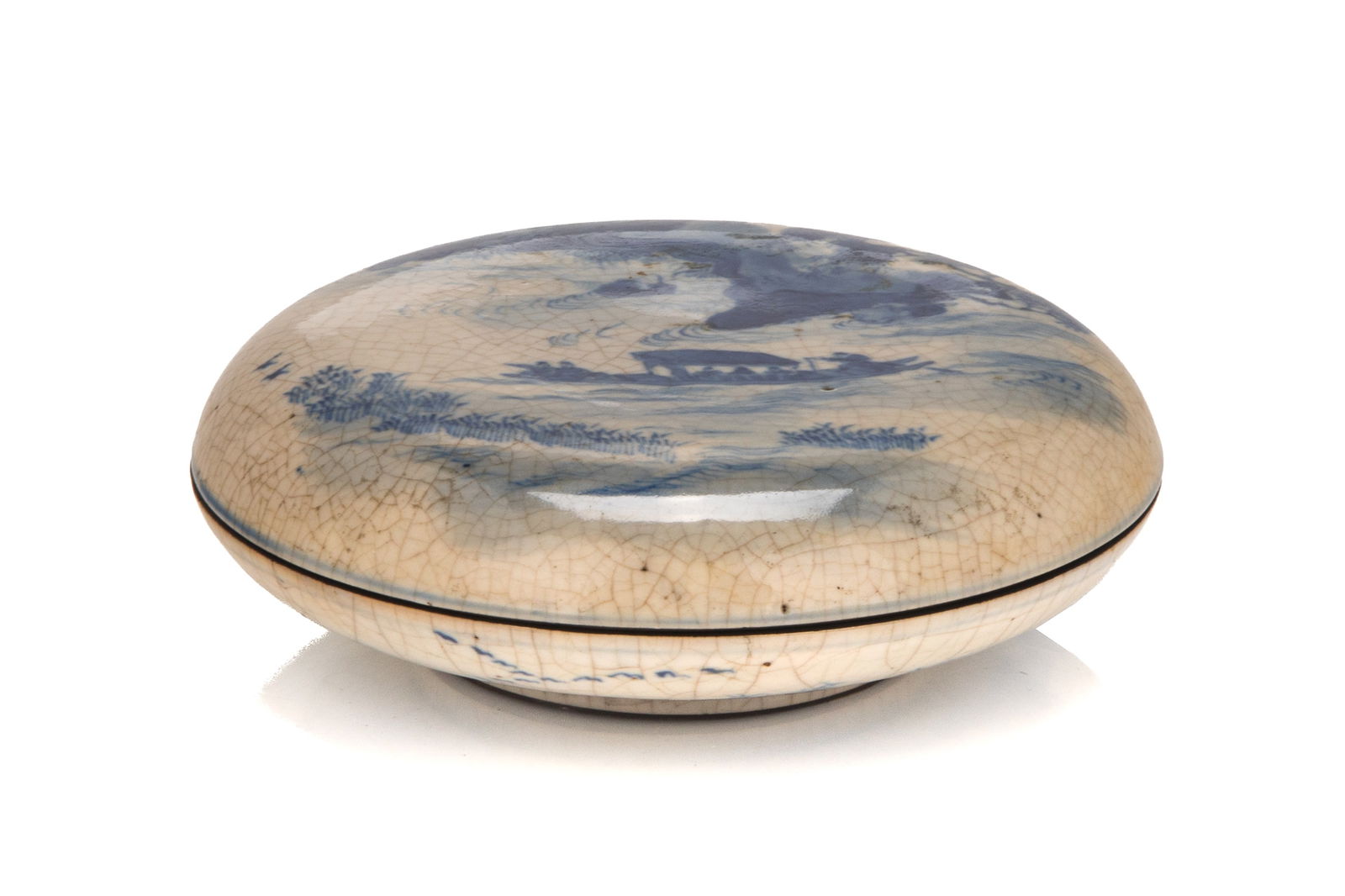 CRACKLE GLAZED BLUE & WHITE PASTE BOX (1 of 4)