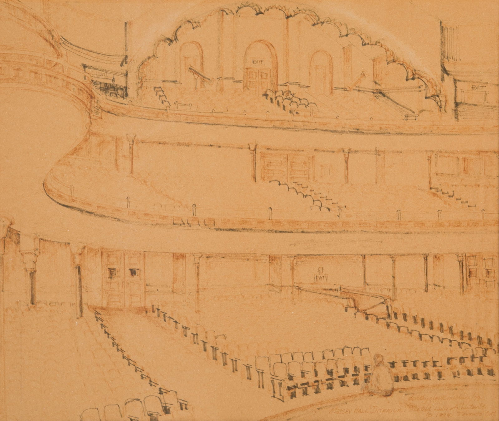 WATERCOLOUR PAINTING ON MASSEY HALL INTERIOR (1 of 5)