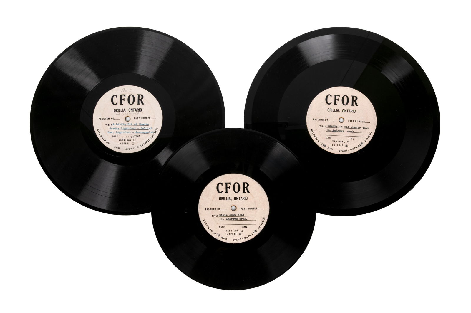 THREE ORILLIA, CFOR LIGHTFOOT RECORD PRESSINGS (1 of 4)