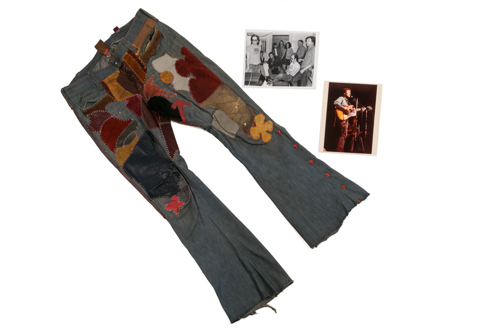 VINTAGE LEATHER PATCHWORK JEANS & PHOTOS (1 of 5)