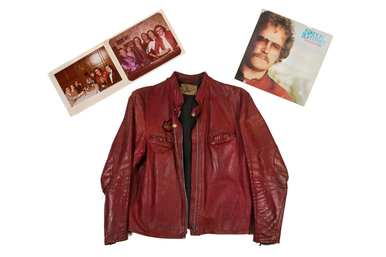 VINTAGE RED LEATHER BIKER JACKET FROM ENDLESS WIRE (1 of 7)