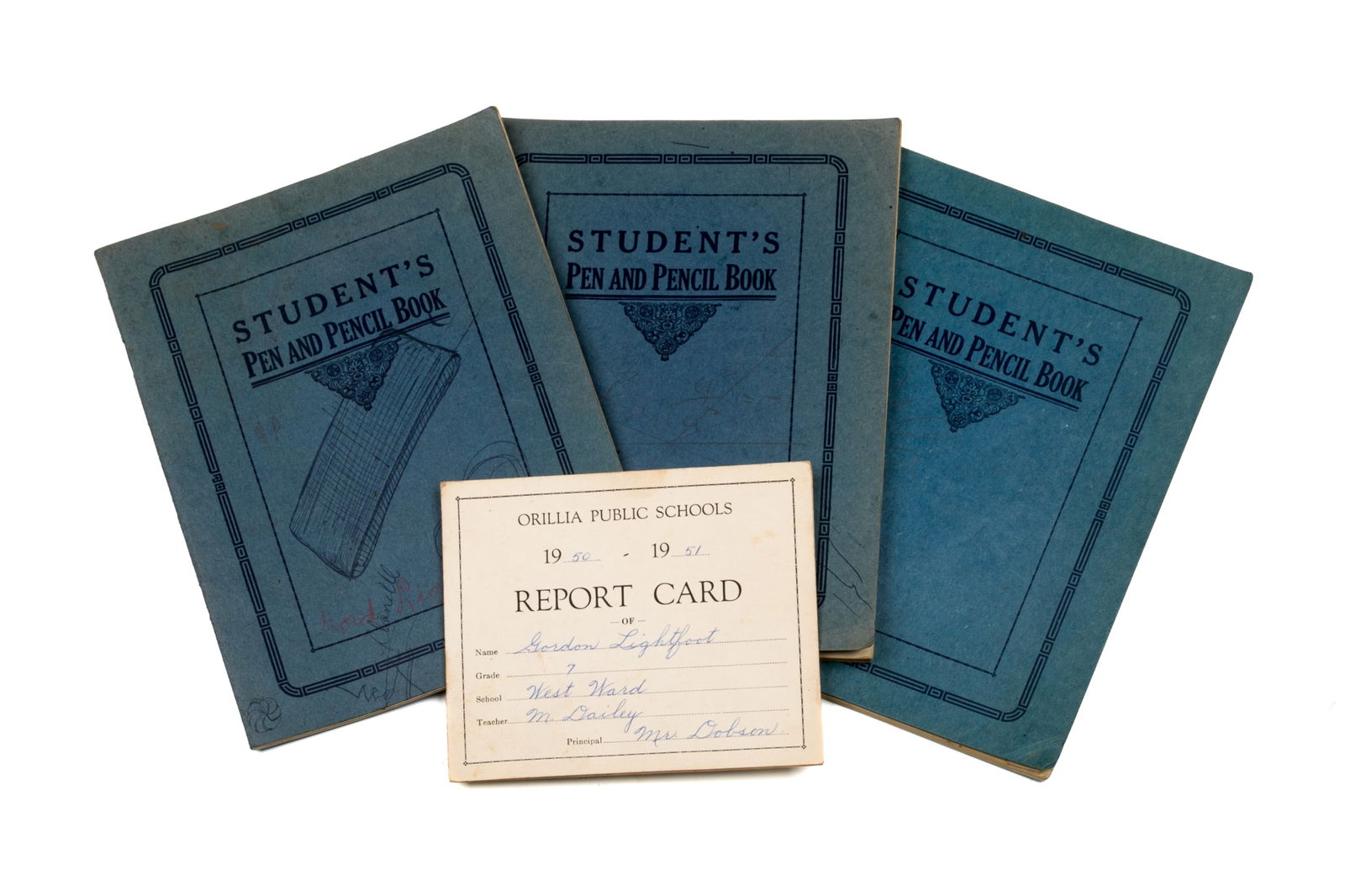 LOT OF LIGHTFOOT SCHOOL BOOKS & REPORT CARDS (1 of 5)