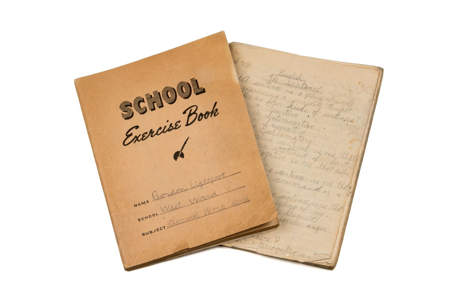 TWO EARLY LIGHTFOOT SCHOOL EXERCISE BOOKS (1 of 3)