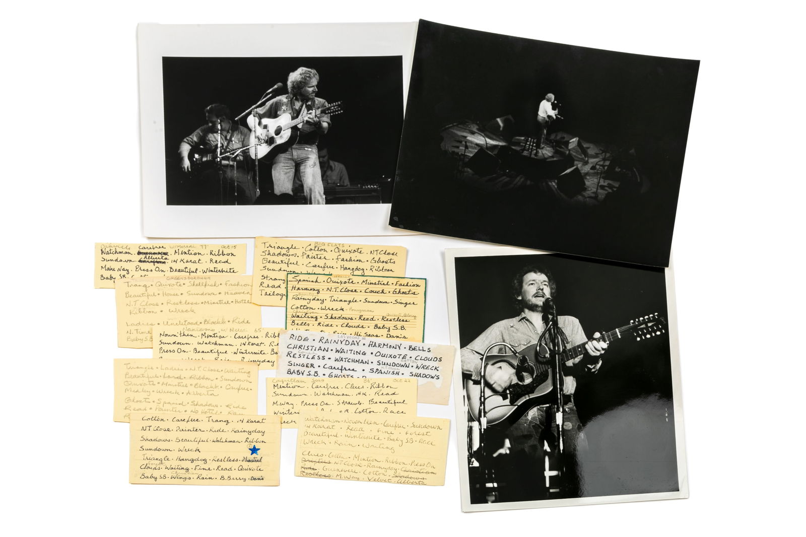VINTAGE GORDON LIGHTFOOT PHOTOS & SET LISTS (1 of 3)