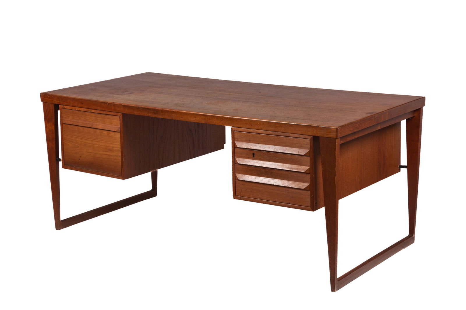 LIGHTFOOT'S VINTAGE TEAK OFFICE DESK. (1 of 7)