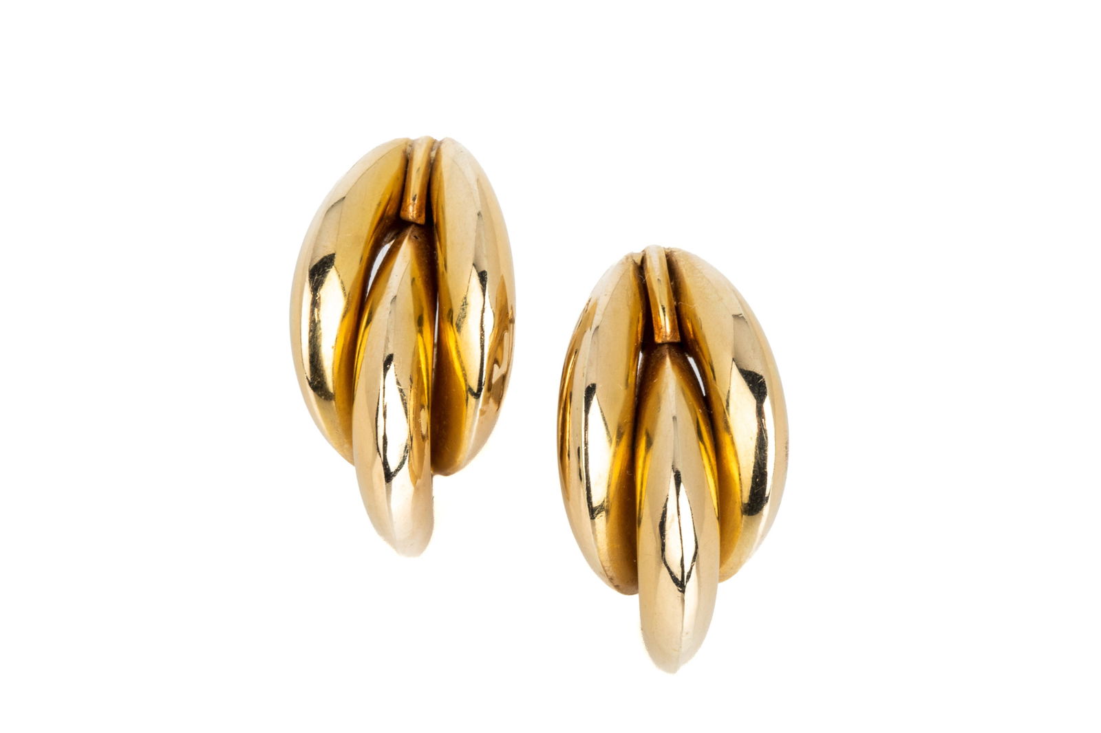 14K ITALY GOLD STATEMENT EARRINGS 13.9g (1 of 3)