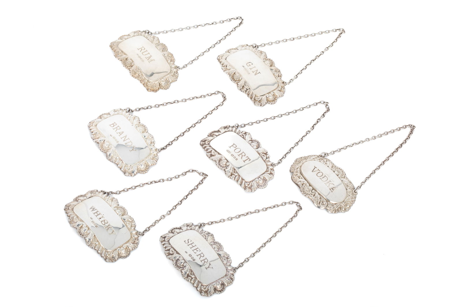 BRITISH & BIRKS STERLING LIQUOR DECANTER LABELS (1 of 3)