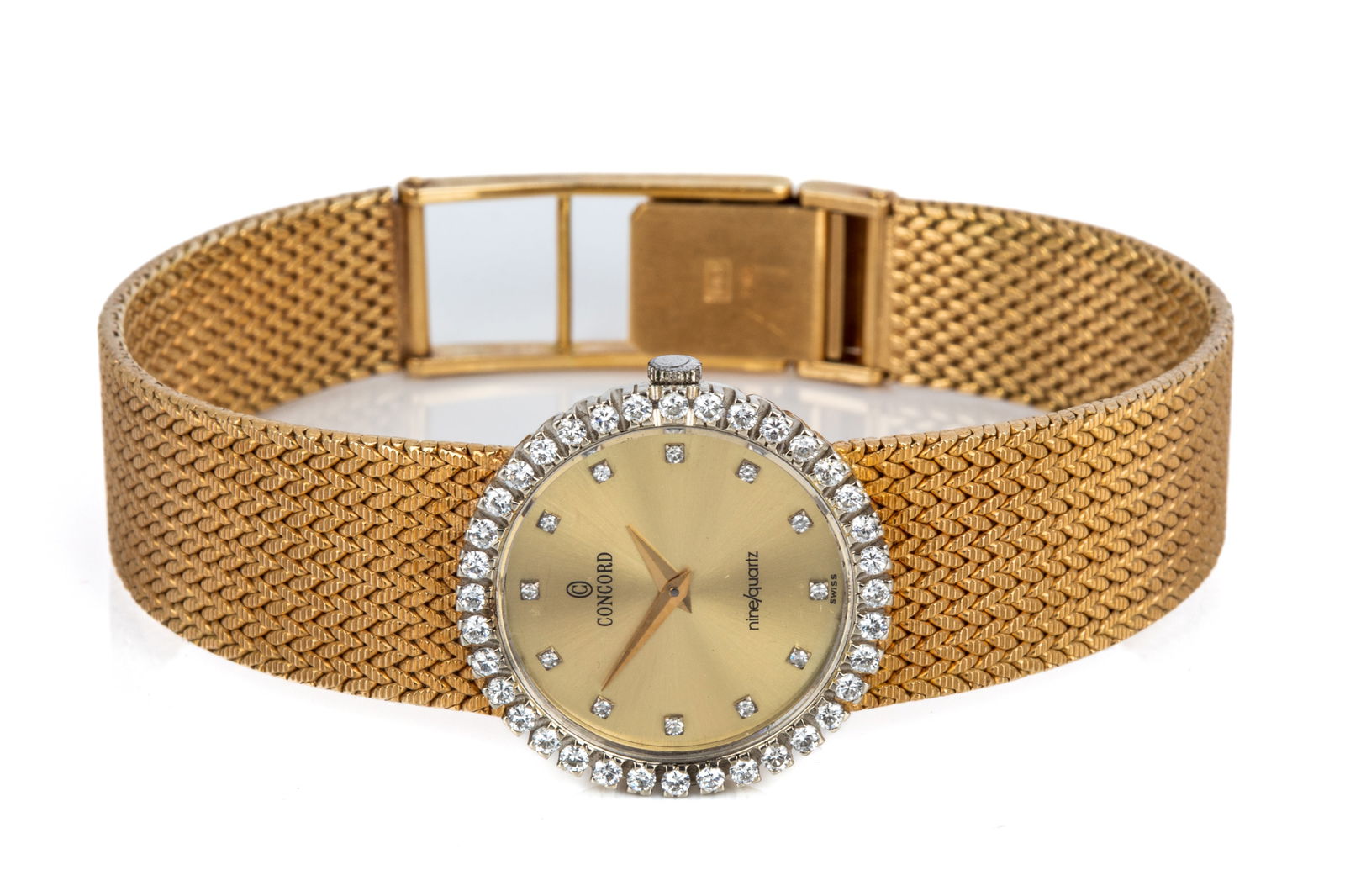 14K GOLD & DIAMOND CONCORD 447836 QUARTZ 46.1g (1 of 10)