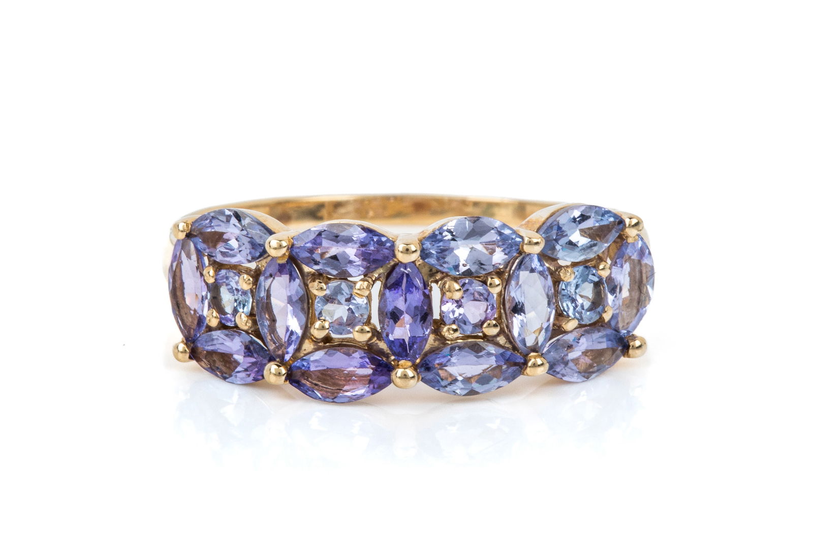 14K YELLOW GOLD & TANZANITE RING 2.7g (1 of 4)