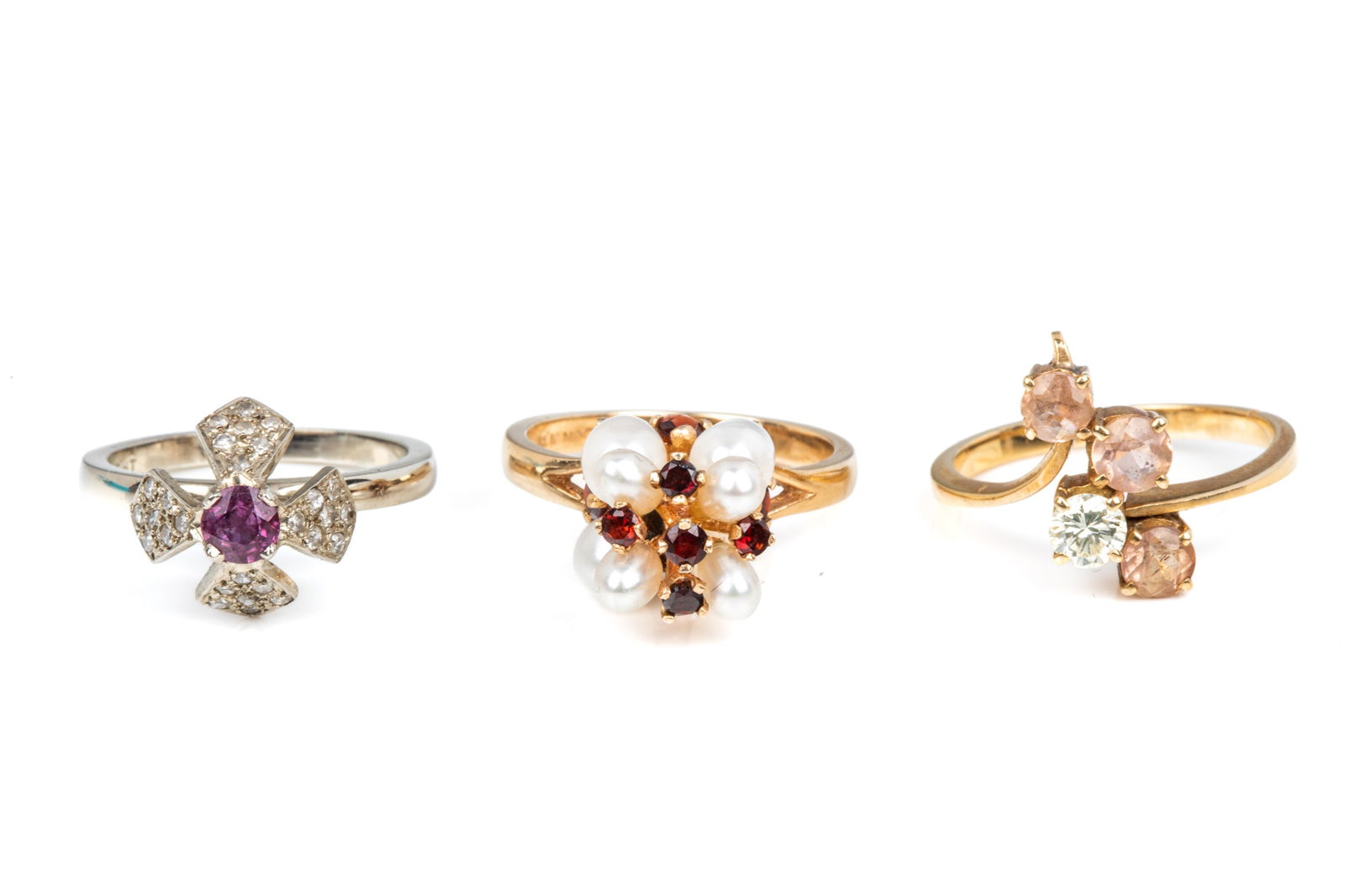14K GEMSTONE & DIAMOND RINGS 11.6g (1 of 4)