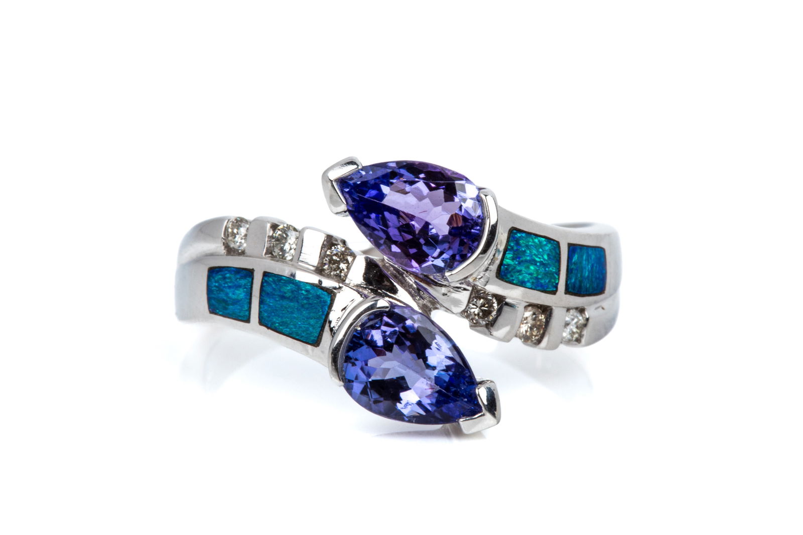 14K TANZANITE, OPAL, & DIAMOND RING 5g (1 of 3)