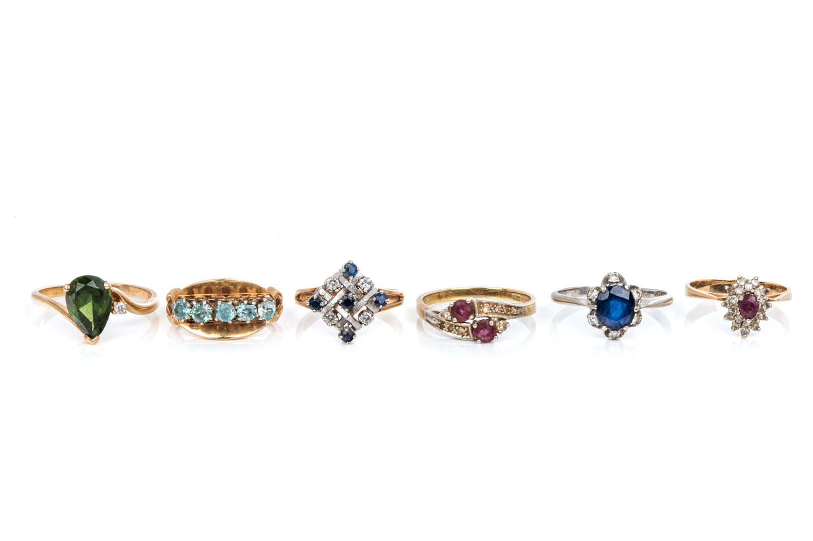 14K GEMSTONE & DIAMOND RINGS 17.6g (1 of 7)