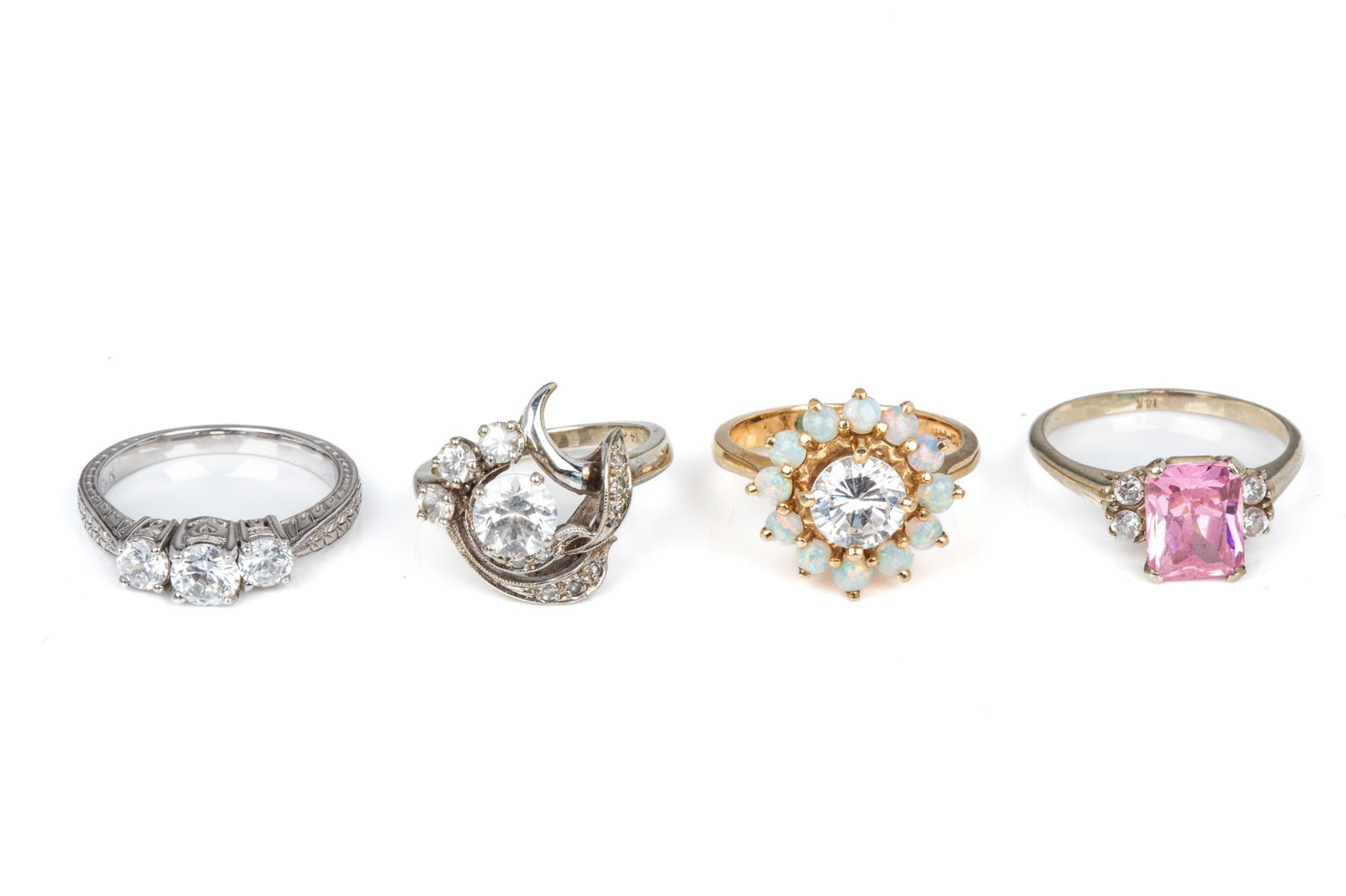 14K GOLD & CZ RINGS 17.5g (1 of 5)