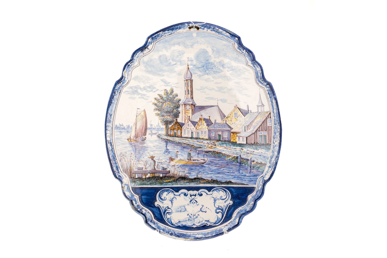 LARGE DUTCH POLYCHROME DELFTWARE WALL PLAQUE (1 of 3)