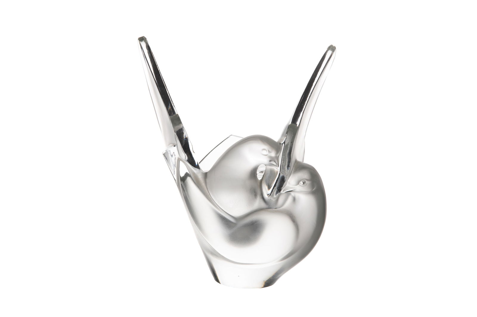 LALIQUE FRANCE BIRD FORM FLOWER POT: H8" x W 7" D "5