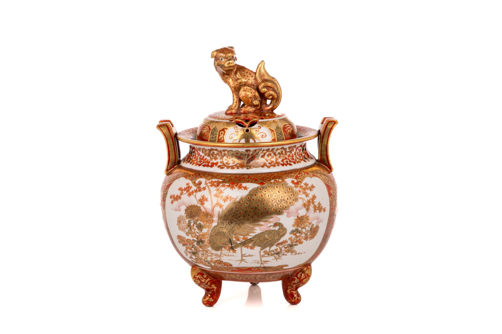 JAPANESE KUTANI TRIPOD CENSER AND COVER (1 of 6)