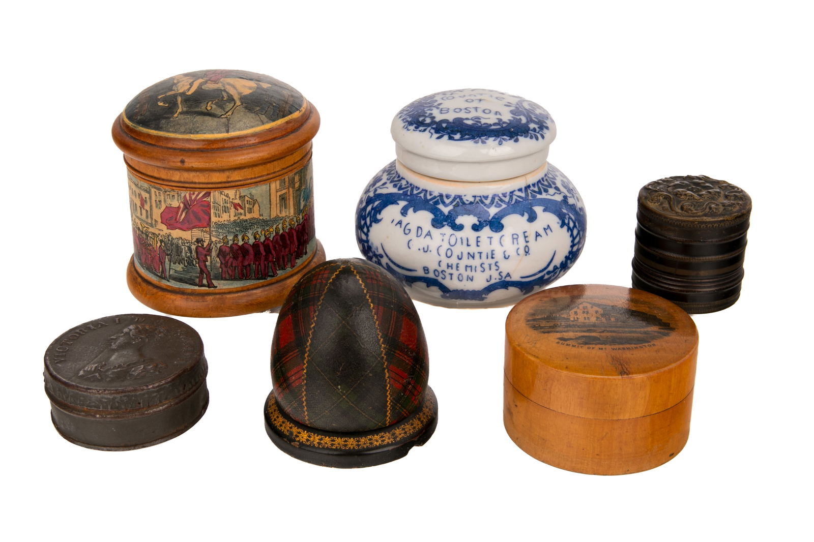 SIX 19th C NOVELTY BOXES (1 of 2)