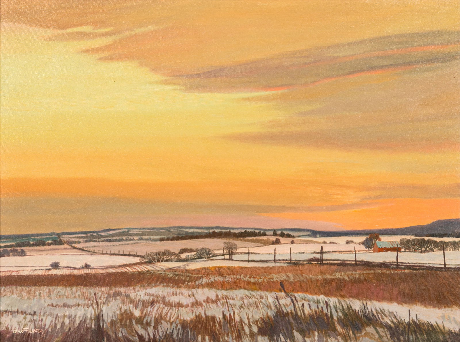 RICHARD 'DICK' FERRIER (Canadian, 1929-2001): Near Balsam, Pickering TWP Acrylic on board Signed lower left H. 18" x W. 24"