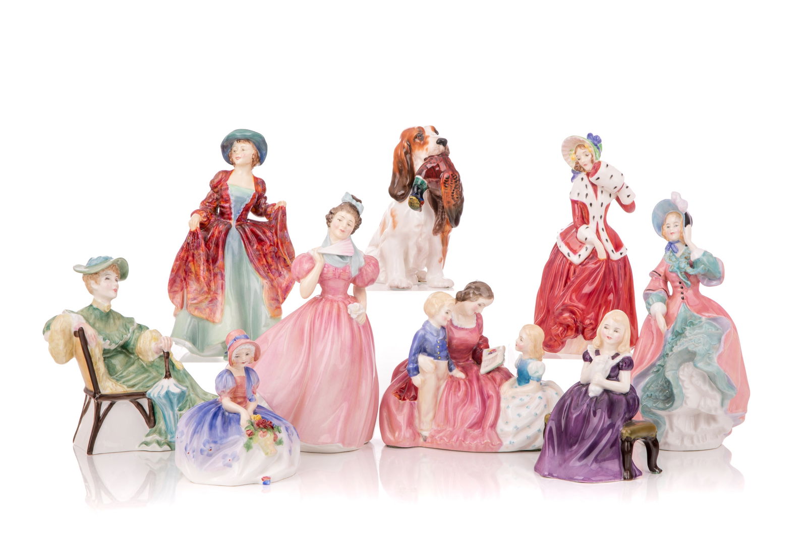 NINE ROYAL DOULTON PORCELAIN FIGURES (1 of 3)