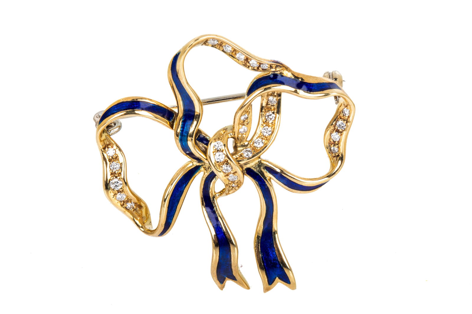 18K LTD. ED. FABERGE DIAMOND & ENAMEL BROOCH 11.7g (1 of 6)