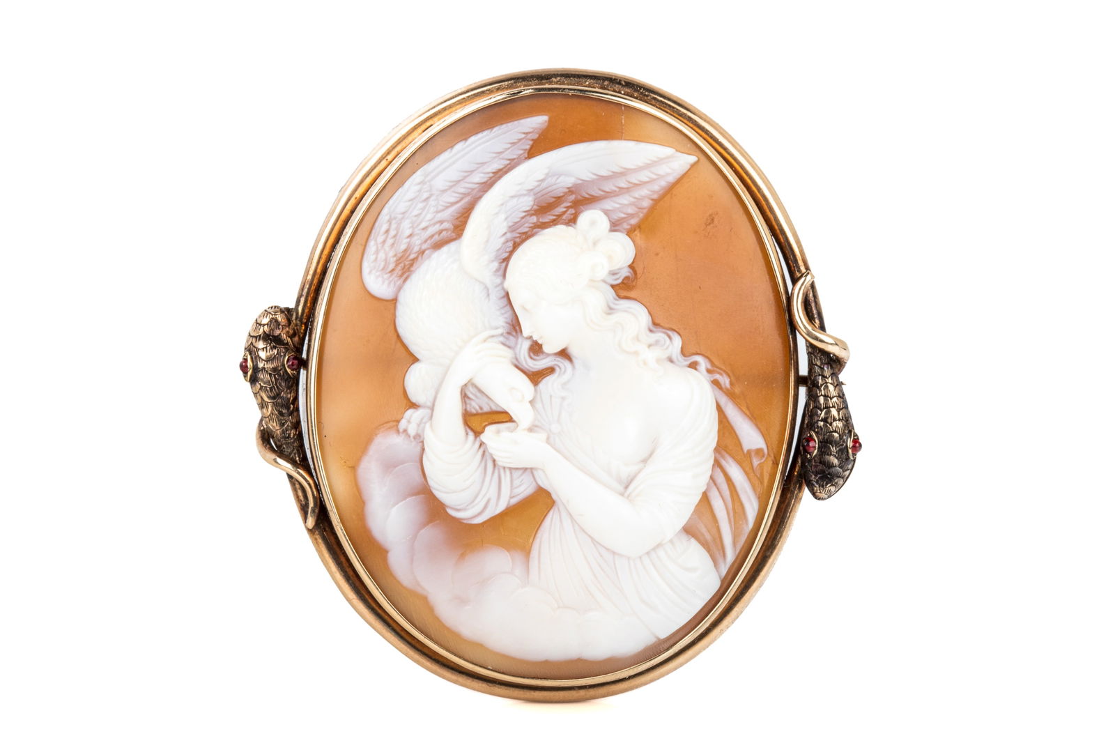 VICTORIAN HEBE & ZEUS SNAKE-WRAPPED BROOCH 26.1g (1 of 3)