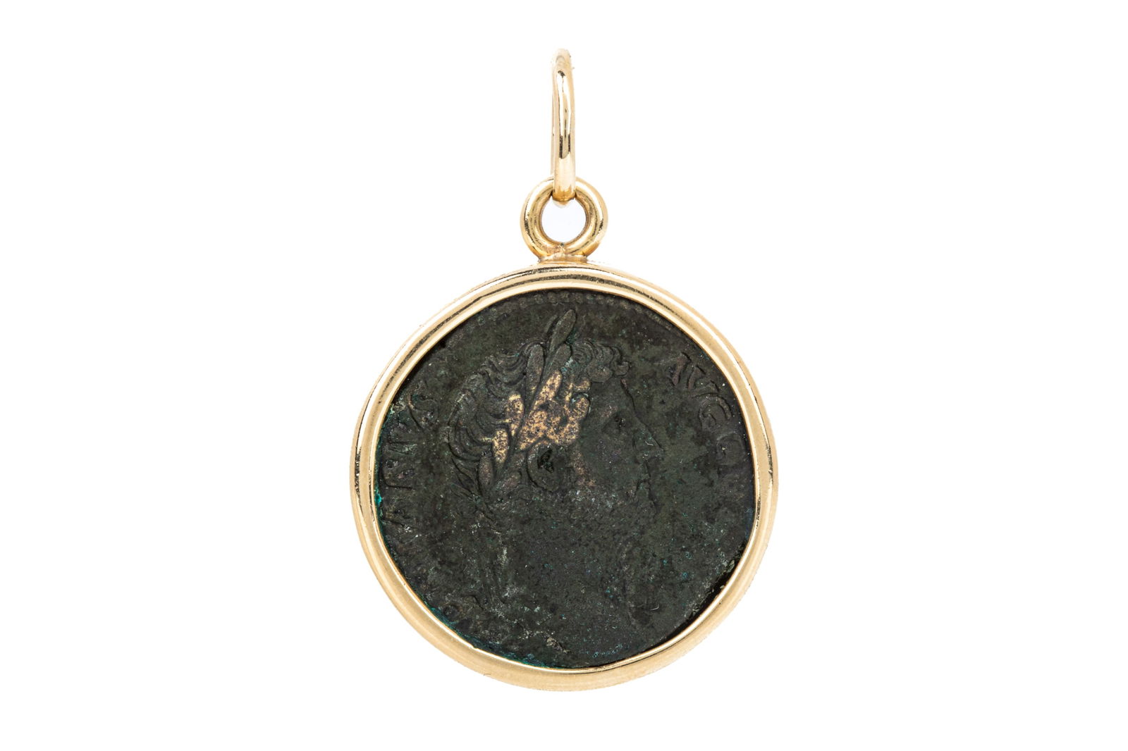 14K FRAME PENDANT w ROMAN SESTERTIUS COIN 39g (1 of 5)