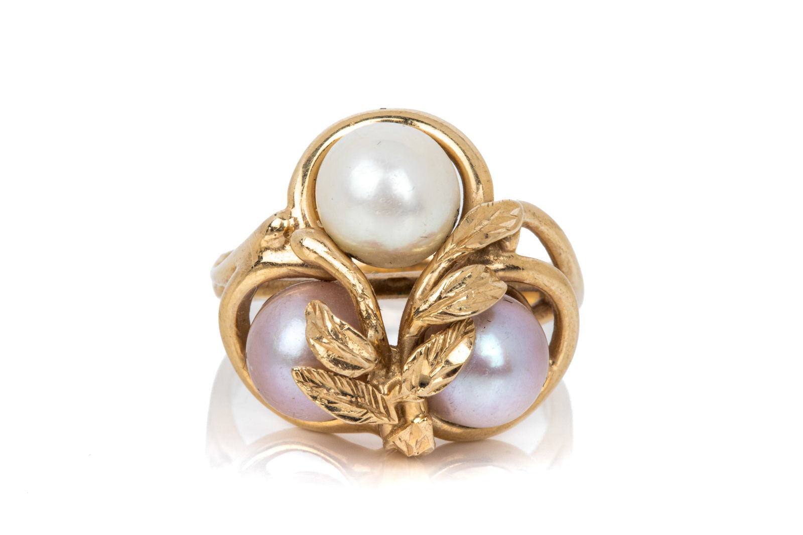 14K GOLD & PEARL VINE RING 8.5g (1 of 3)