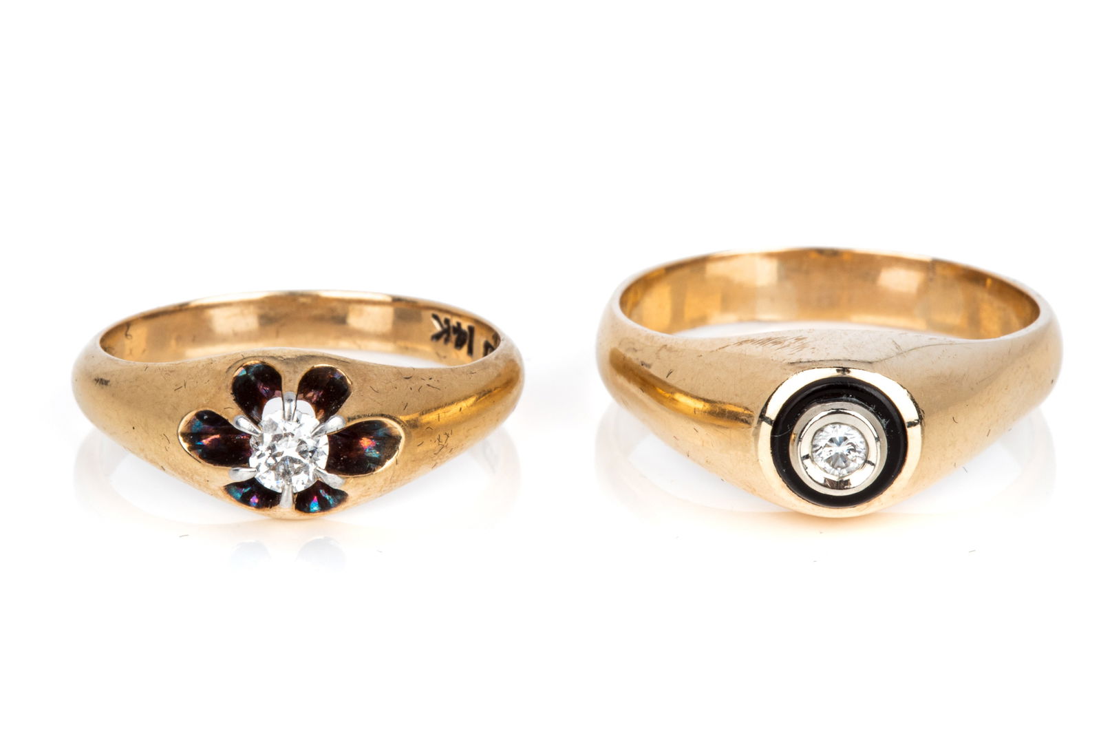 GENTS SINGLE DIAMOND RING PAIRING 11g (1 of 4)