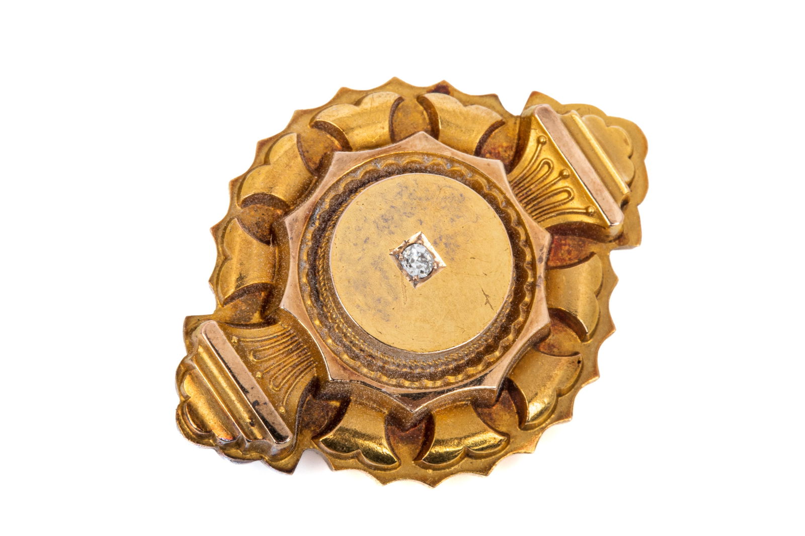 15K GEORGIAN ANTIQUE BROOCH CIRCA 1810, 7.4g (1 of 3)